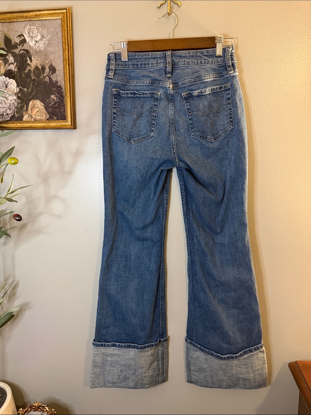 Shyanne Joni High Rise Trouser Jeans 26x32 Wide Cuff Western Boho - Picture 9 of 9